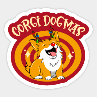 Corgi Dogmas not Merry Christmas Sticker